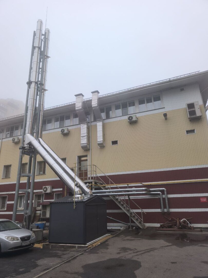 Установка котельной установки наружного размещения TTR800 для теплоснабжения банного комплекса