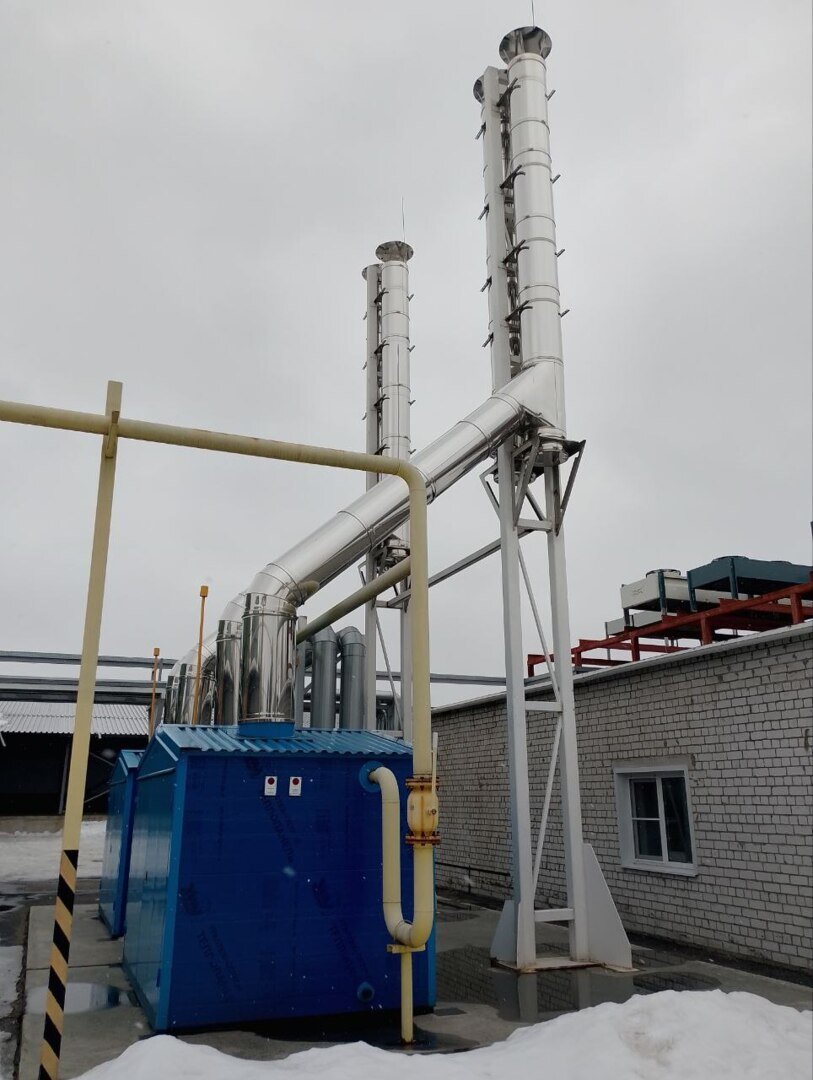 Установка котельных наружного размещения TTR-800 цеха по производству кваса и кондитерских изделий "Хелла"