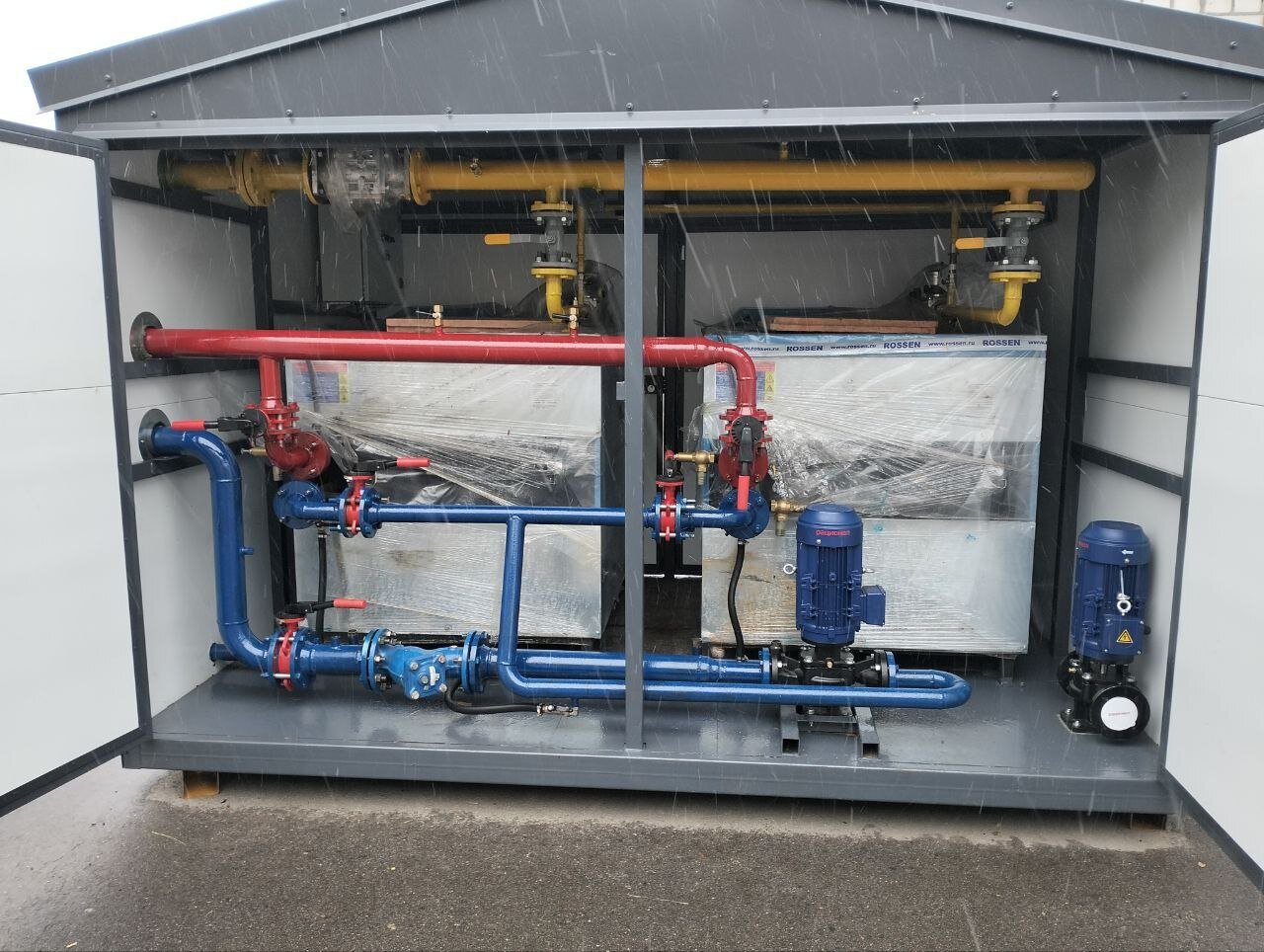 Установка котельных наружного размещения TTR-800 цеха по производству кваса и кондитерских изделий "Хелла"